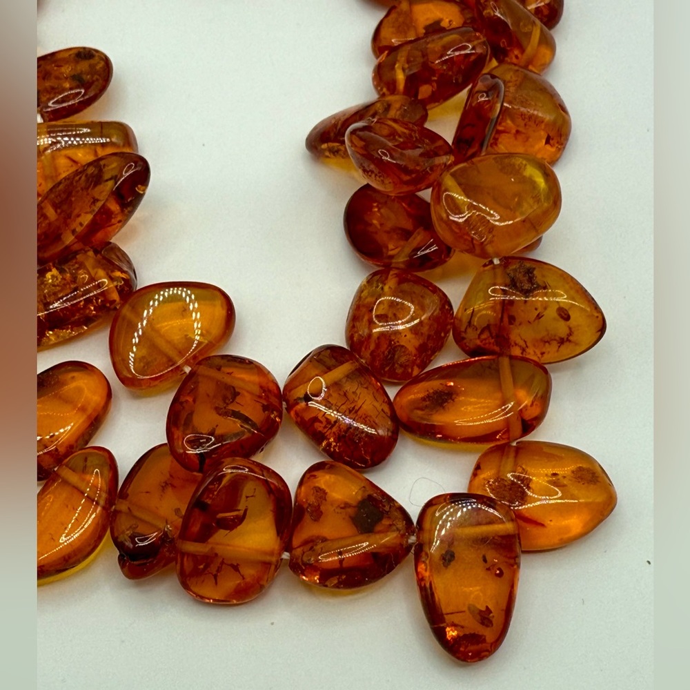 Genuine Baltic Amber Necklace with Amber Screw Clasp 24" Long - Picture 11 of 17